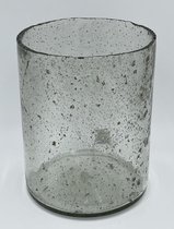 Waxinelicht theelichthouder / windlicht glas 20 x 16,5cm rond met bubbels| 65505 | Home Sweet Home | Stoer & Sober Woonstijl