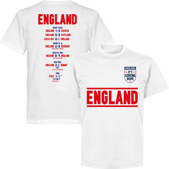 T-shirt Angleterre Euro 2021 Road To The Final - Wit - 5XL