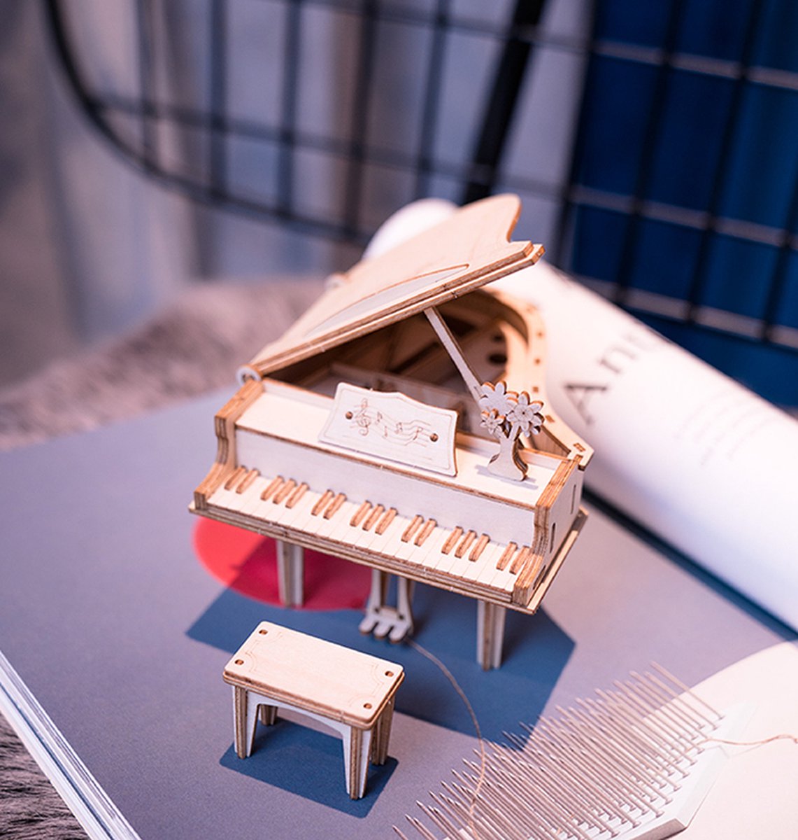 Robotime 3D Houten Puzzel Muziekinstrument Grand Piano, TG402 - Overig — afbeelding 7