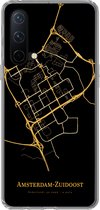 Geschikt voor OnePlus Nord CE 5G hoesje - Amsterdam-Zuidoost - Plattegrond - Goud - Siliconen Telefoonhoesje - Stadskaart