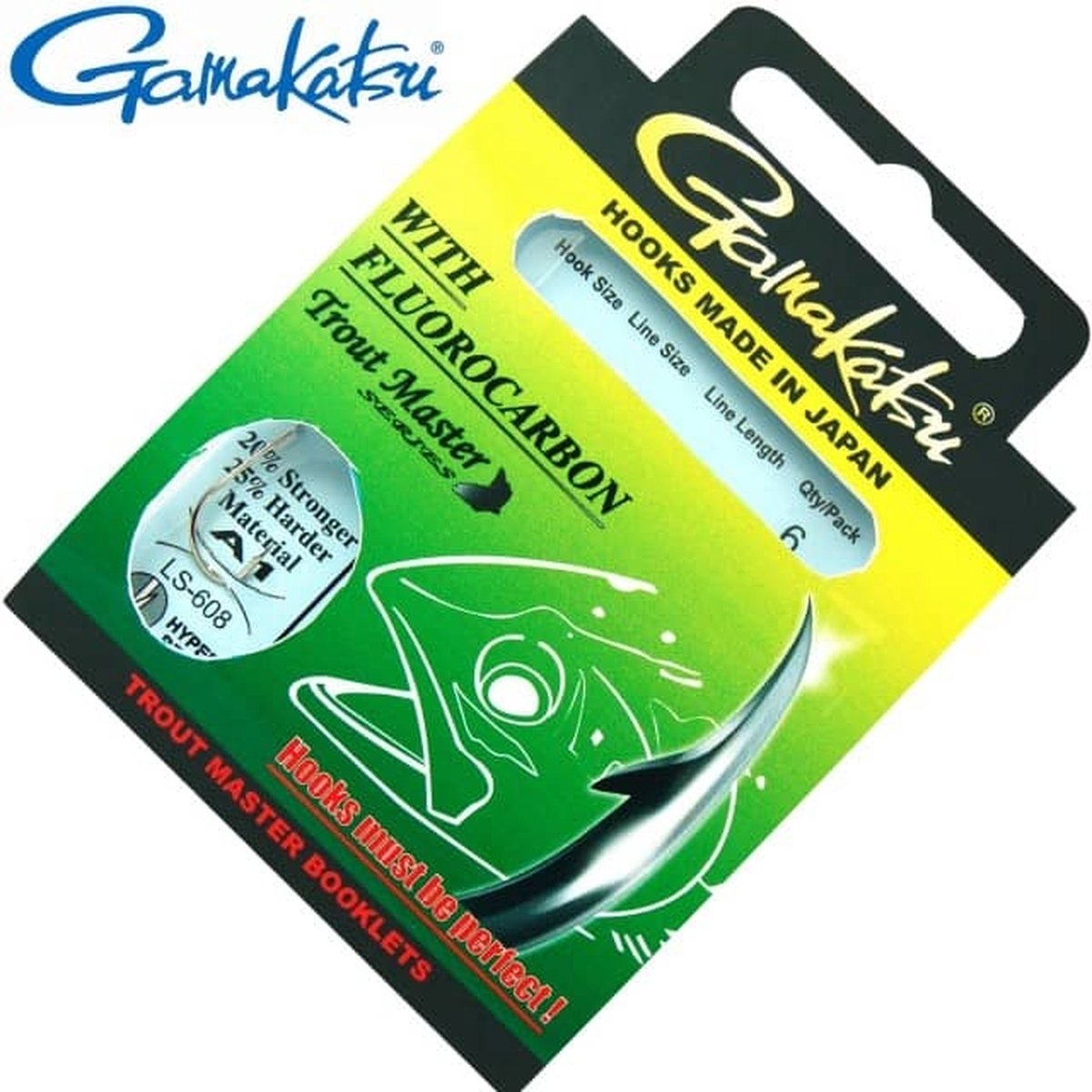 Trout Master Onderlijnen LS-608N - 100cm with Fluocarbon - Maat : haak 10 - 0.14mm