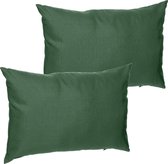 Set de 4x coussins canapé/déco/jardin pour intérieur et extérieur vert olive 30 x 50 x 10 cm - Résistant à l' Water et aux UV