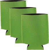 Voordeelset van 10x stuks blikjes koeler / koelhoud hoesjes / bierblik hoesjes - lime groen - Frisdrank/bier blikjes koel houden