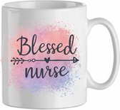 Blessed nurse' roze| Cadeau| cadeau voor haar| cadeau voor hem | Beker 31 CL