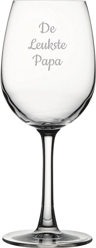 Gegraveerde witte wijnglas 36cl De Leukste Papa