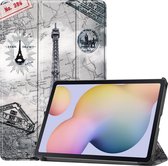 Samsung Galaxy Tab S8 Hoes - Mobigear - Tri-Fold Serie - Kunstlederen Bookcase - Eiffel Tower - Hoes Geschikt Voor Samsung Galaxy Tab S8