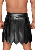 Leather gladiator skirt - Black - Maat 3XL