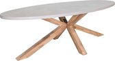 BUITEN living Livorno dining tuintafel betonlook ovaal | betonlook + hardhout | 240x100cm - ovale tuintafel