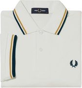 Fred Perry M3600 polo twin tipped shirt - heren polo - Snow White / Gold / Navy - Maat: XL