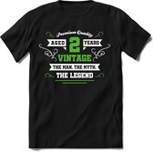 2 Jaar Legend - Feest cadeau kinder T-Shirt Jongens - Wit / Groen - Perfect Verjaardag Cadeau Shirt - grappige Spreuken, Zinnen en Teksten. Maat 116