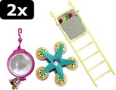 2x BIRD TOY MP SPIEGEL/LADDER/CAROUSEL