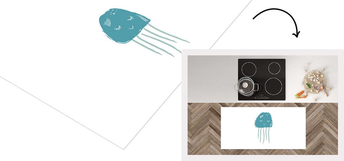 KitchenYeah Keukenloper - Loper keuken - Pastel - Kwal - Illustratie - 120x60 cm - Keukenloper vinyl Multicolor