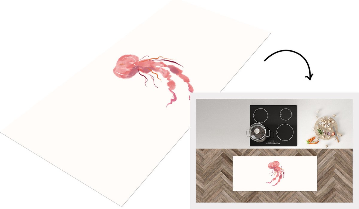 KitchenYeah Keukenloper - Loper keuken - Kwal - Pastel - Roze - 120x50 cm - Keukenloper vinyl Multicolor