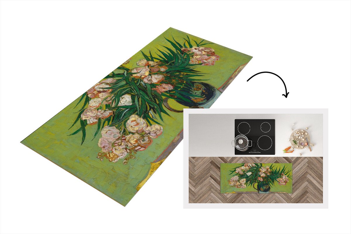 KitchenYeah Keukenloper - Loper keuken - De Oleanders - Vincent van Gogh - Keukenloper vinyl Multicolor