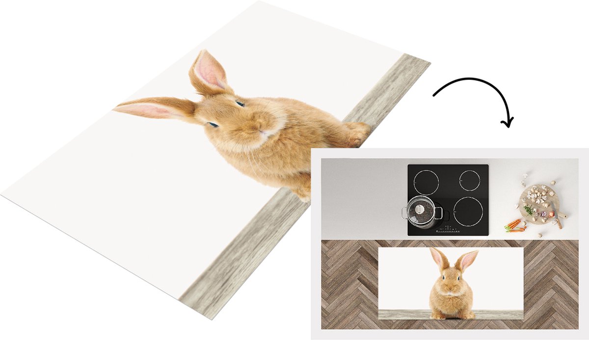 KitchenYeah Keukenloper - Loper keuken - Babykamer - Konijntje - Baby konijn - Kinderkamer - Meisjeskamer - 120x60 cm - Keukenloper vinyl Multicolor