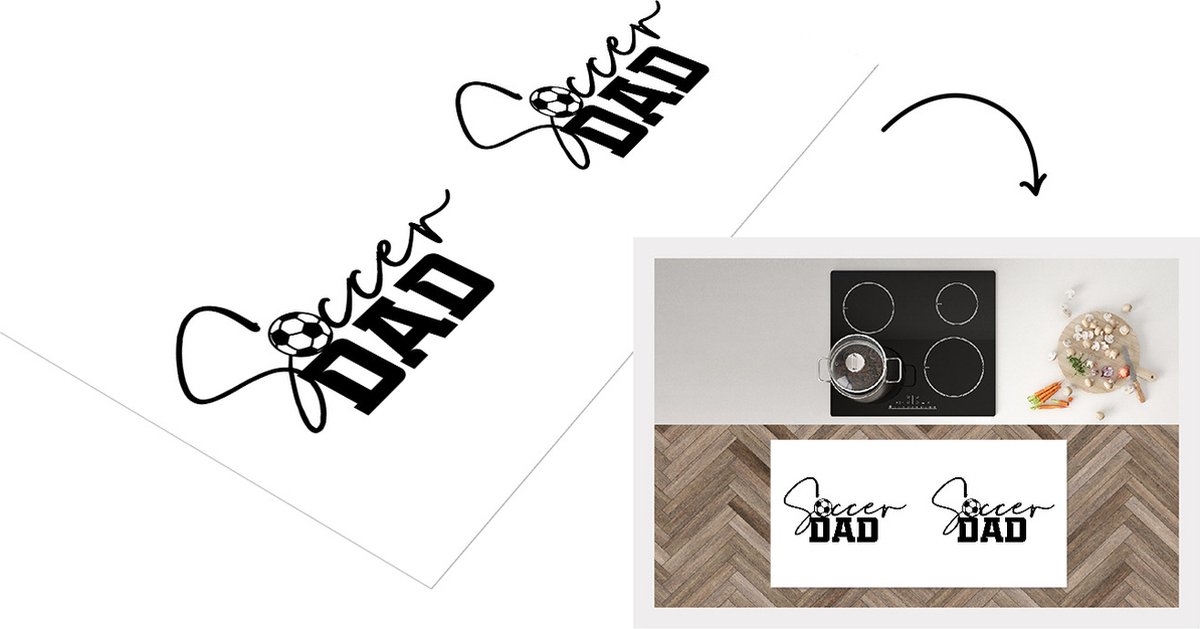 KitchenYeah Keukenloper - Loper keuken - Quotes - Spreuken - Soccer dad - Voetbalvader - Papa - 120x60 cm - Keukenloper vinyl Multicolor
