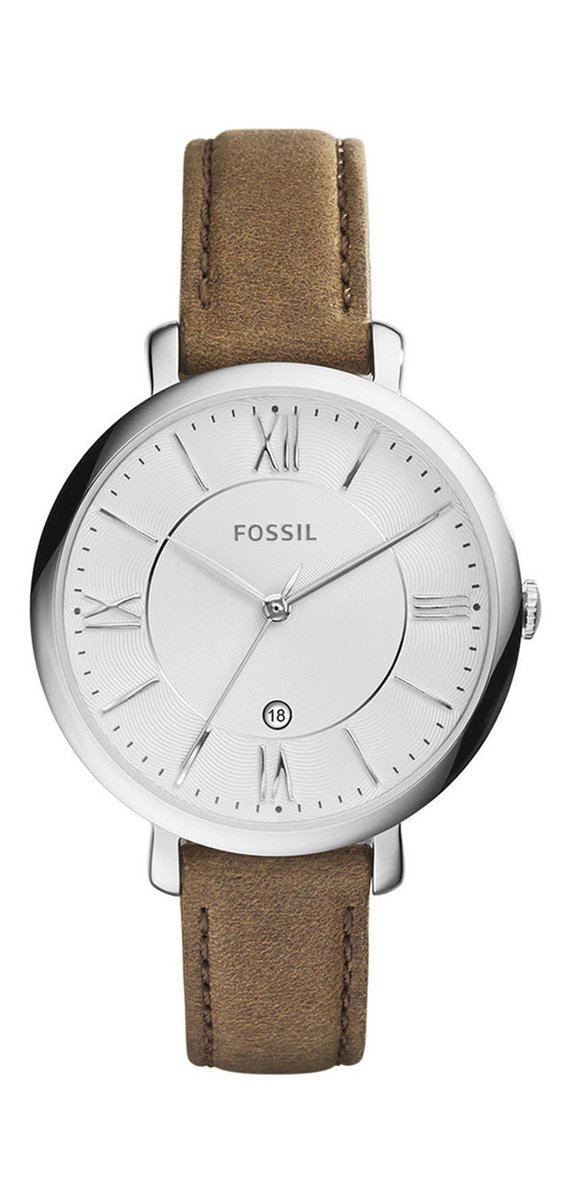 Fossil Jacqueline ES3708 - Horloge - 36 mm - Leer - Bruin