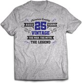 25 Jaar Legend - Feest kado T-Shirt Heren / Dames - Antraciet Grijs / Donker Blauw - Perfect Verjaardag Cadeau Shirt - grappige Spreuken, Zinnen en Teksten. Maat L