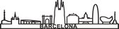 Skyline Barcelona Zwart Mdf 130 Cm Wanddecoratie Voor Aan De Muur Met Tekst City Shapes