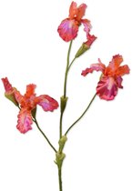 Viv! Home Luxuries Iris - zijden bloem - oranje roze - 102cm - topkwaliteit