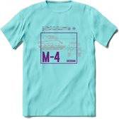 M4 Sherman leger T-Shirt | Unisex Army Tank Kleding | Dames / Heren Tanks ww2 shirt | Blueprint | Grappig bouwpakket Cadeau - Licht Blauw - M