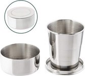 inklapbare drinkbeker RVS 150 ml 7 x 6,35 cm zilver