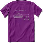 T32 Heavy tank leger T-Shirt | Unisex Army Tank Kleding | Dames / Heren Tanks ww2 shirt | Blueprint | Grappig bouwpakket Cadeau - Paars - L