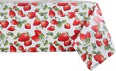 Raved Tafelzeil Aardbei  140 cm x  500 cm - Rood - PVC - Afwasbaar