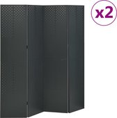 vidaXL Kamerschermen 2 st met 4 panelen 160x180 cm staal antraciet