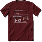 A34 Comet leger T-Shirt | Unisex Army Tank Kleding | Dames / Heren Tanks ww2 shirt | Blueprint | Grappig bouwpakket Cadeau - Burgundy - XL