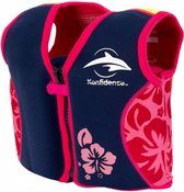 zwemvest junior neopreen navy/hibiscus maat 6-7 jaar