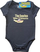 The Beatles - Yellow Submarine Logo & Sub Baby romper - 6-9 maanden - Zwart