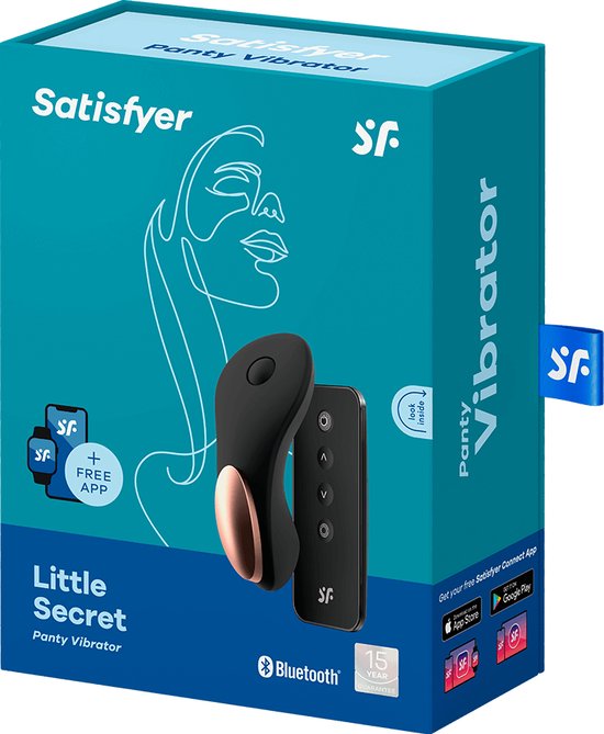 Satisfyer, bluetooth slipvibrator, oplegvibrator, 'Little Secret', 8,5 cm, met app, medische siliconen