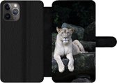 Bookcase Geschikt voor iPhone 11 Pro telefoonhoesje - Leeuw - Wilde dieren - Portret - Met vakjes - Wallet case met magneetsluiting