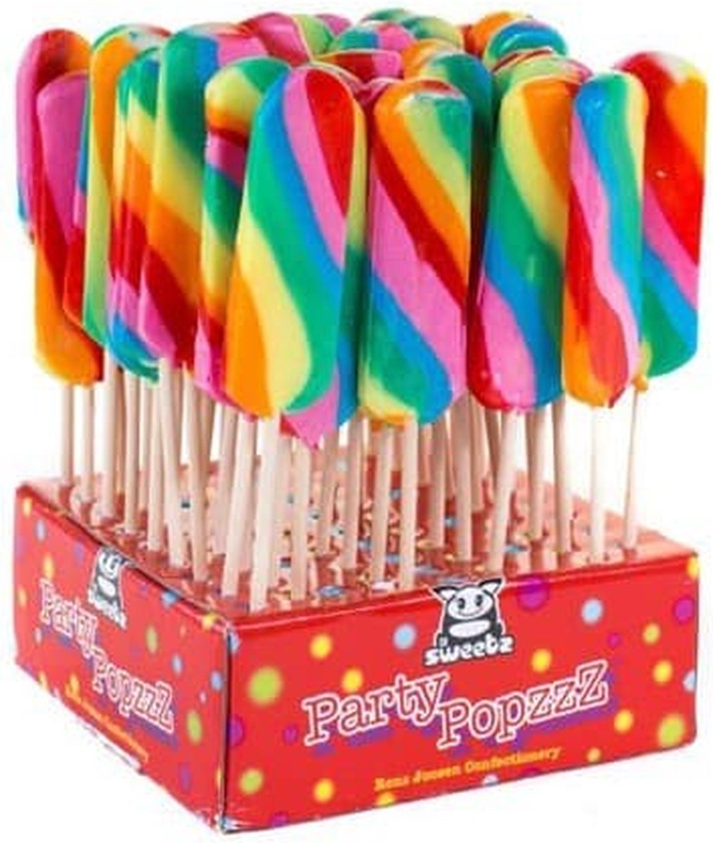 Holland Foodz Regenboog Lollie Lang - 10 stuks