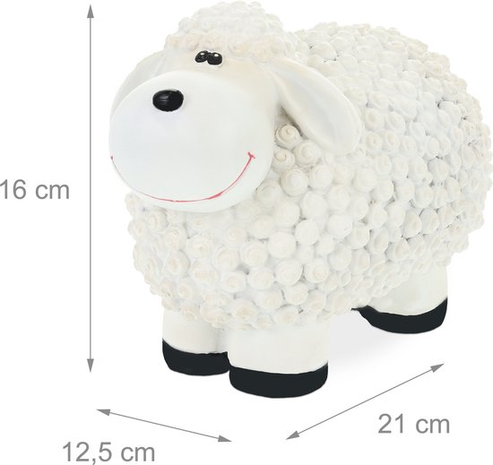 Relaxdays Garden Sculpture Sheep, Weatherproof, Hand-Painted Garden Decoration, Indoor & Outdoor, Ceramic, Various Colours