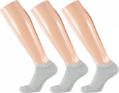 sneakersokken Basic bamboe grijs 3-pack maat 43-46