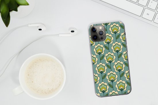 Coque iPhone 12 Pro - Rétro - Design - Années 1970 - Bloem - Coque de téléphone en Siliconen -