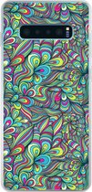 Geschikt voor Samsung Galaxy S10 Plus hoesje - Fantasy - Design - Kleuren - Retro - Siliconen Telefoonhoesje