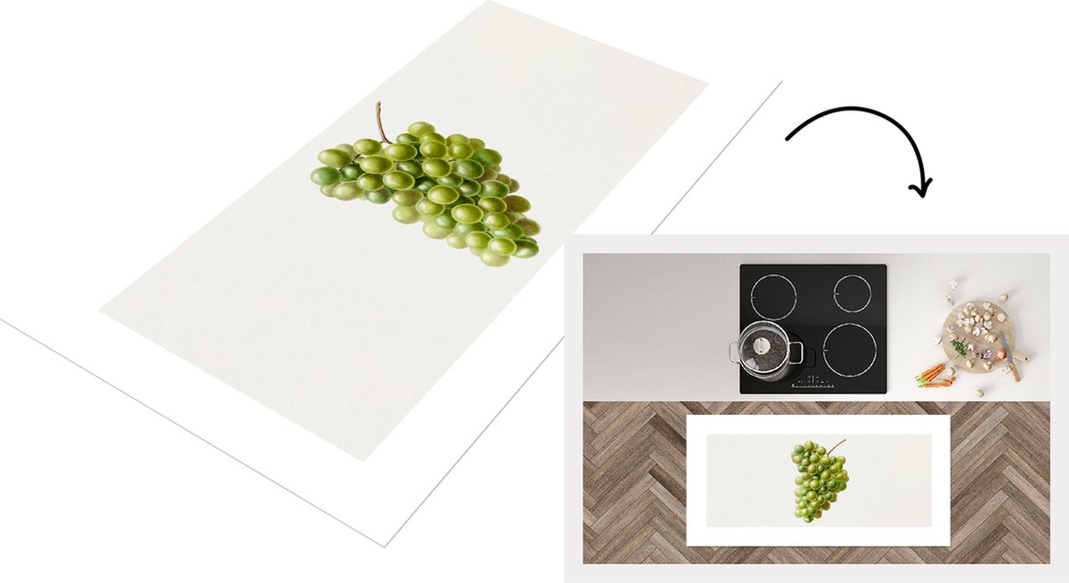 KitchenYeah Keukenloper - Loper keuken - Druif - Tros - Eten - 120x60 cm - Keukenloper vinyl Multicolor