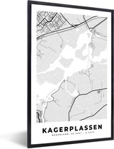 Fotolijst incl. Poster - Kaart - Nederland - Kagerplassen - Plattegrond - Stadskaart - 40x60 cm - Posterlijst