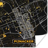 Poster Pijnacker - Stadskaart - Plattegrond - Kaart - Goud - 50x50 cm