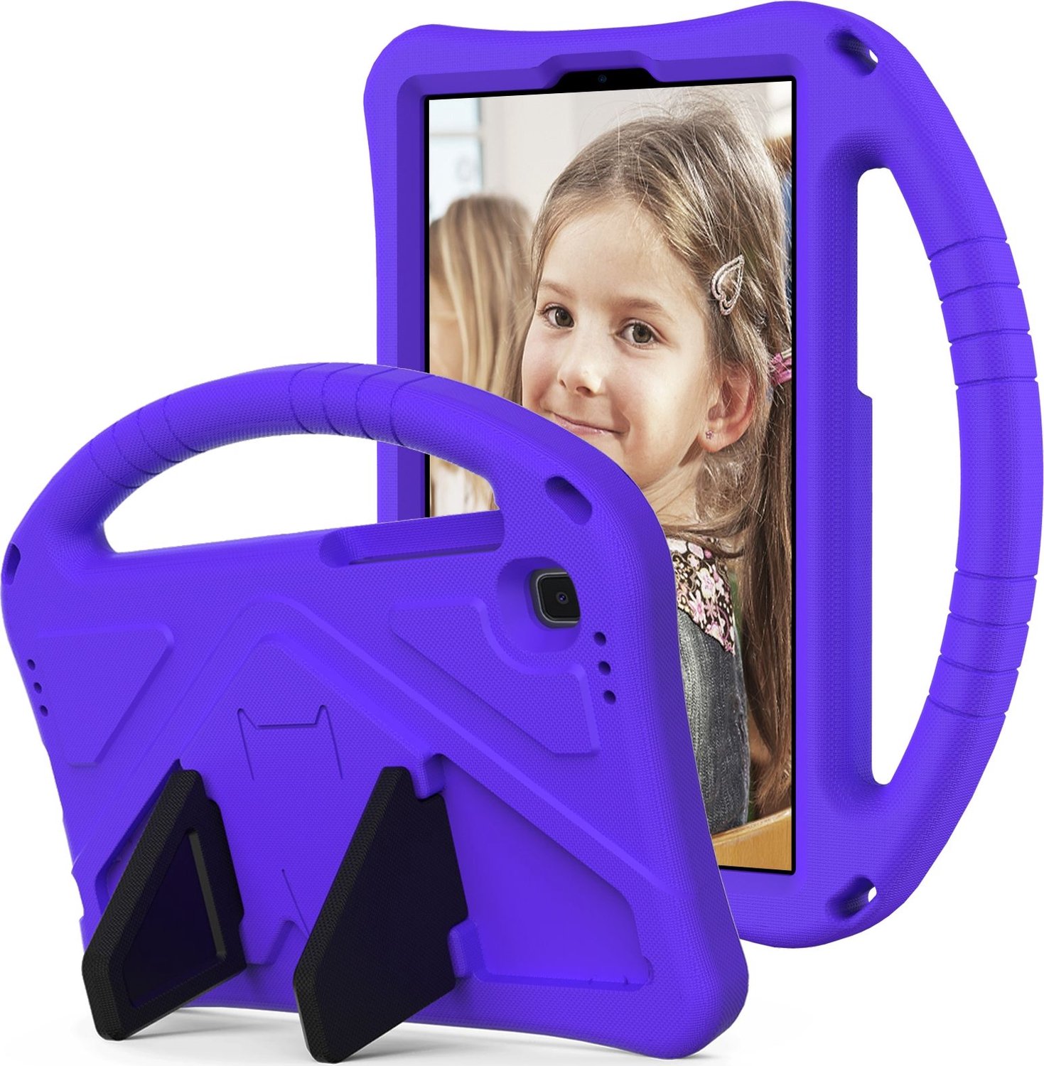 Mobigear AeroArmor Tablethoes geschikt voor Samsung Galaxy Tab A7 Lite Kinder Tablethoes met Handvat - Paars