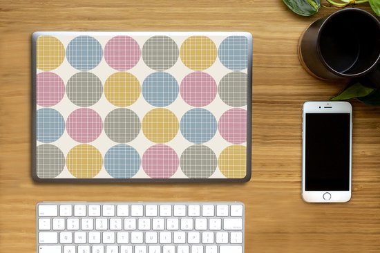 Autocollant pour ordinateur portable - 14 pouces - Points - Ligne - Motif - 32x5x23x5cm - Autocollants pour ordinateur portable - Peau pour ordinateur portable - Couverture
