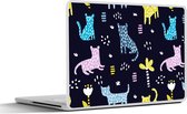 Laptop sticker - 10.1 inch - Design - Jungle - Luipaard - Dieren - 25x18cm - Laptopstickers - Laptop skin - Cover