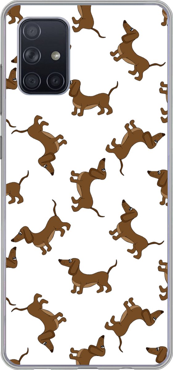 Telefoonhoesje Geschikt voor Samsung Galaxy A51 5G hoesje - Patronen - Hond - Teckel - Jongens - Meisjes - Kinderen - Kind - Siliconen Telefoonhoesje Telefoonhoesje