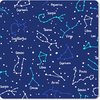 Tapis de souris bleu foncé avec des motifs de constellations blanches et turquoise, dont Verseau, Capricorne, Scorpion, Taureau, Balance, Lion, Vierge, Sagittaire, Capricorne, Poissons, Bélier, Cancer et Gémeaux.