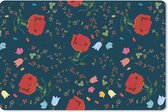 Muismat - Mousepad - Regenboog - Bloemen - Design - 27x18 cm - Muismatten