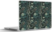 Laptop sticker - 17.3 inch - Bloemen - Blauw - Patroon - 40x30cm - Laptopstickers - Laptop skin - Cover