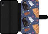 Étui pour iPhone XR Bookcase - Motifs - Chat - Espace - Garçons - Filles - Enfants - Kids - Avec compartiments - Étui portefeuille avec fermeture magnétique